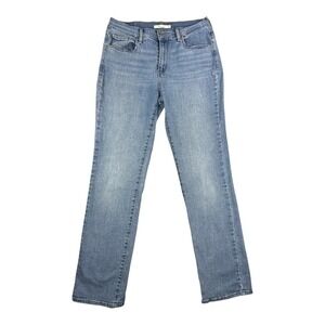 Levi's 505 Straight Leg Women's Jeans Size 10 Mid Rise Blue Stretch Denim Casual